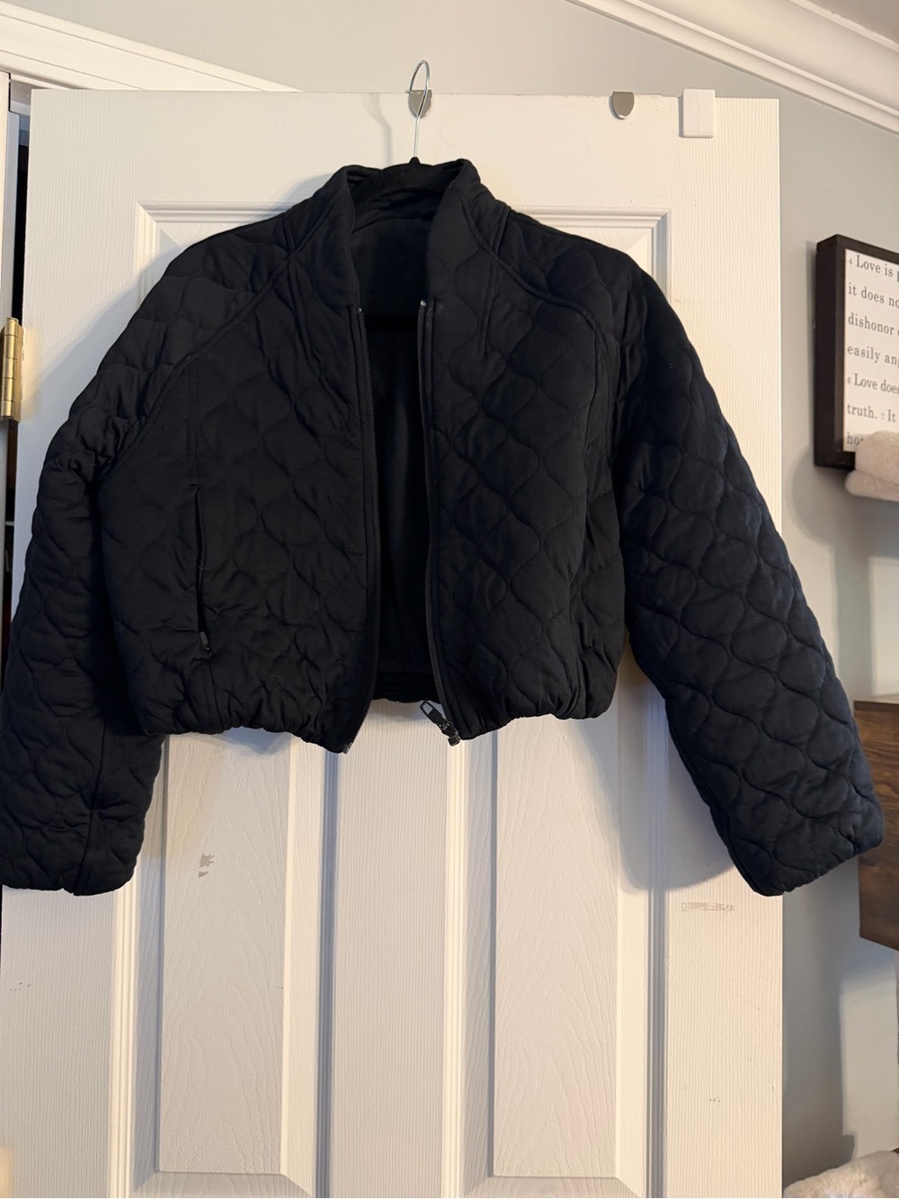 lululemon athletica Black Quilted Bomber Jacket